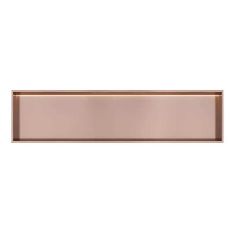 Meest Verkocht Hotbath &More inbouwnis met verlichting 30x120x10cm geborsteld koper PVD