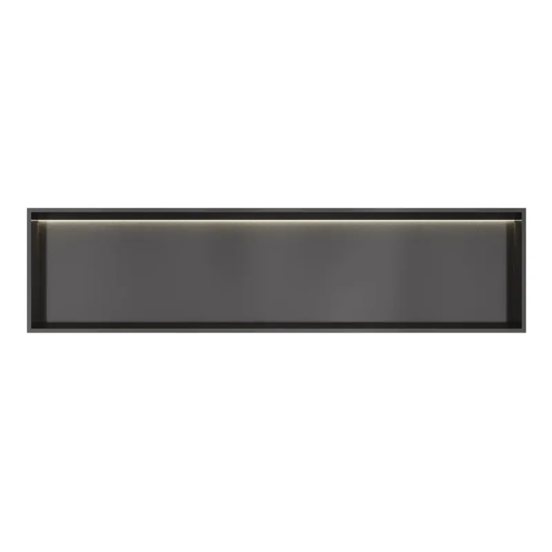 Alleen Vandaag Hotbath &More inbouwnis met verlichting 30x120x10cm geborsteld zwart PVD