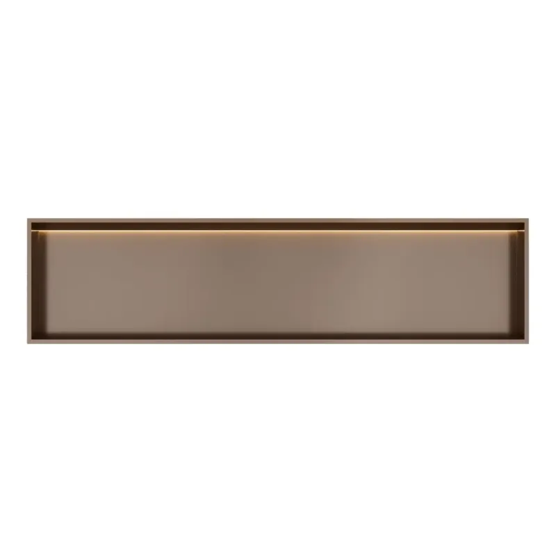 Direct Verzonden Hotbath &More inbouwnis met verlichting 30x120x10cm tuscan bronze