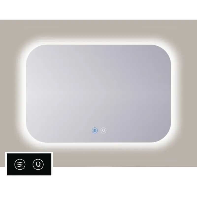 Laatste Versie Sanicare Tutti SAAT rechthoekig met afgeronde hoeken met verwarming ,verlichting rondom en touch bediening 100cm