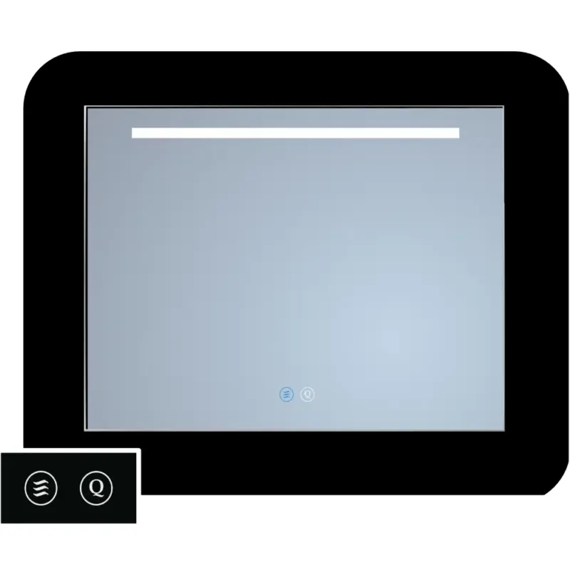 Hete Deal Sanicare Tutti LT1 spiegel zwart met verwarming, verlichting en touch bediening 60cm