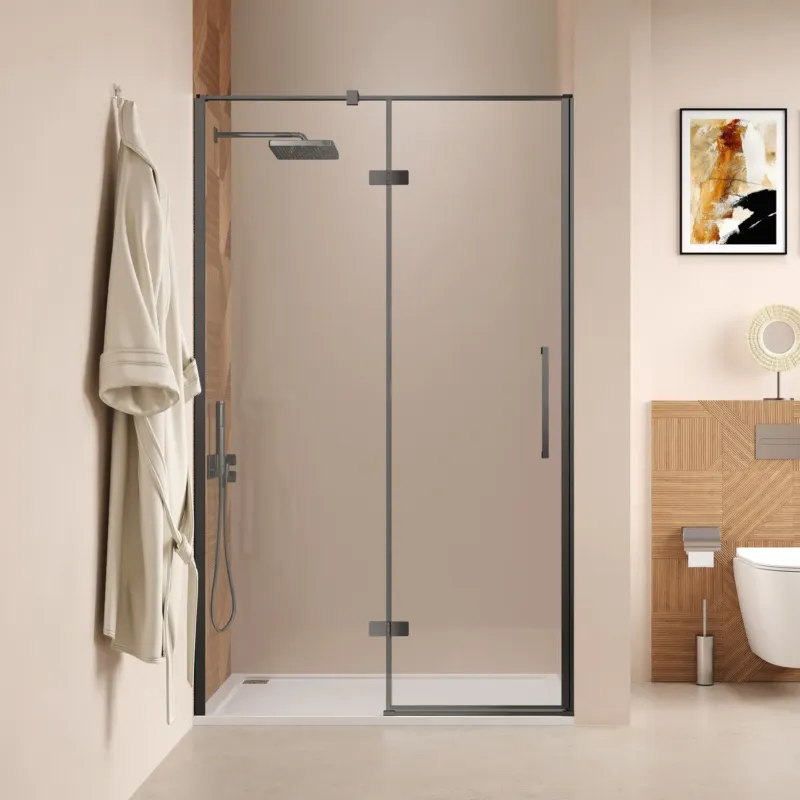 Uitverkoop Saniclear Pure douchedeur 110cm verouderd ijzer - gunmetal