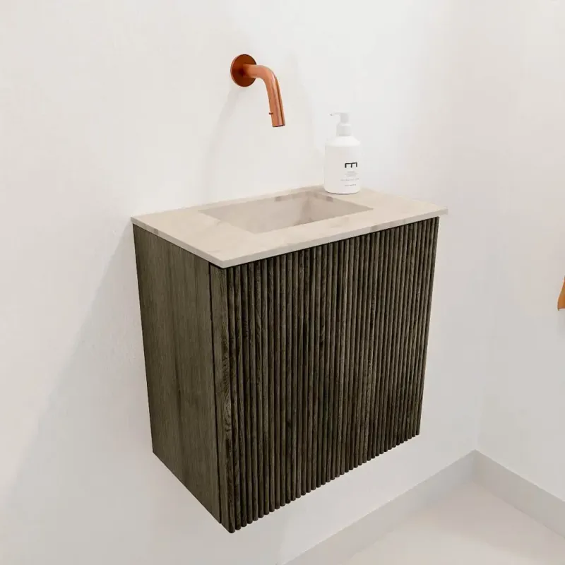 Mondiaz Joya DLux 40cm toiletmeubel shadow met wastafel faye midden zonder kraangat frappe Lage Prijs