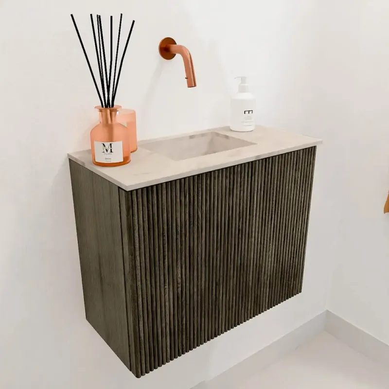 Mondiaz Joya DLux 50cm toiletmeubel shadow met wastafel faye midden zonder kraangat frappe Bestel Nu