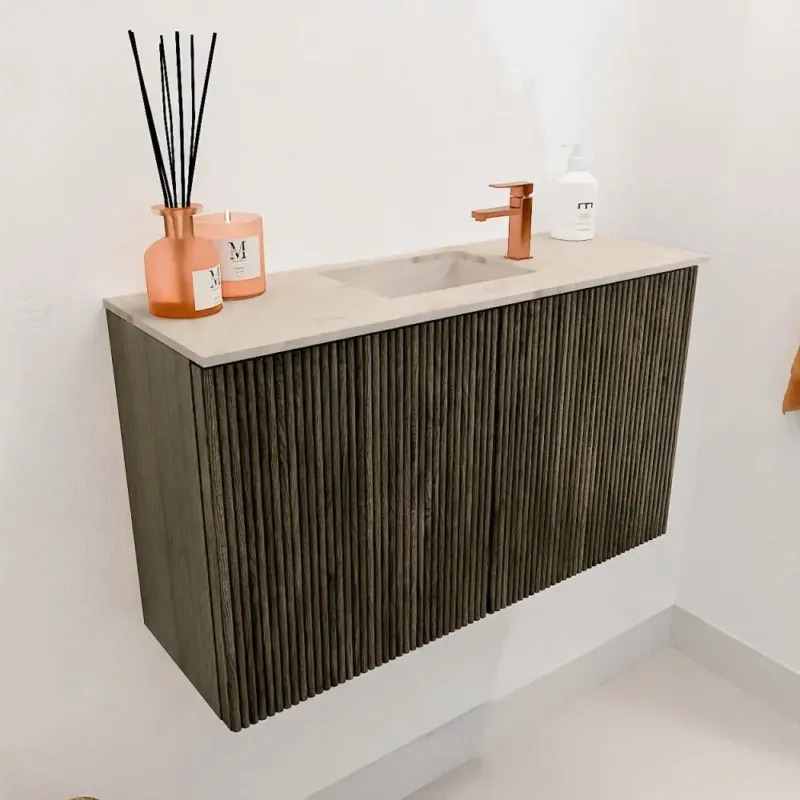 Mondiaz Joya DLux 70cm toiletmeubel shadow met wastafel faye midden 1 kraangat frappe Express Levering