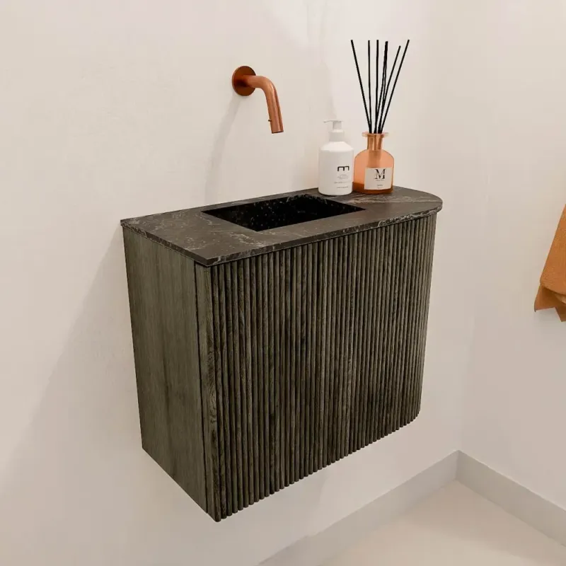 Veilige Betaling Mondiaz Joya DLux 50cm toiletmeubel ronding rechts shadow met wastafel faye links zonder kraangat lava