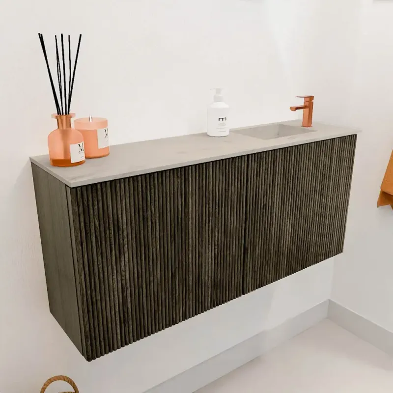 Betaalbaar Mondiaz Joya DLux 90cm toiletmeubel shadow met wastafel faye rechts 1 kraangat opalo