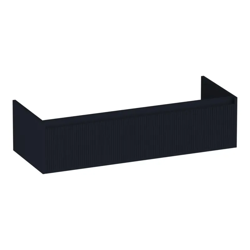 Fabrieksprijs Brauer Hope Wavy onderkast 120cm met 1 softclose lade en 1 sifon uitsparing zwart mat