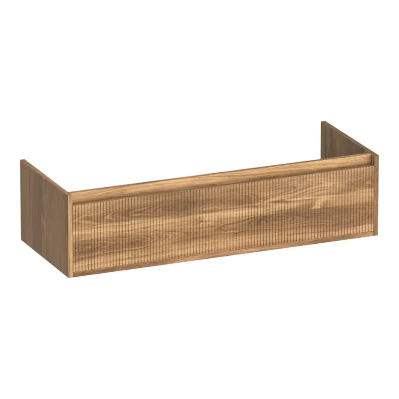 Seizoensaanbieding Brauer Hope Wavy onderkast 120cm met 2 softclose lades en 2 sifon uitsparingen honey