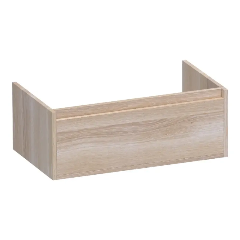 Brauer Hope onderkast 80cm met 1 softclose lade lamellen eiken wit Fabrieksprijs