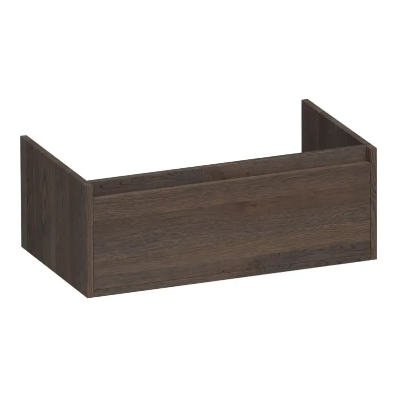 Brauer Hope onderkast 80cm met 1 softclose lade lamellen eiken zwart Laatste Versie
