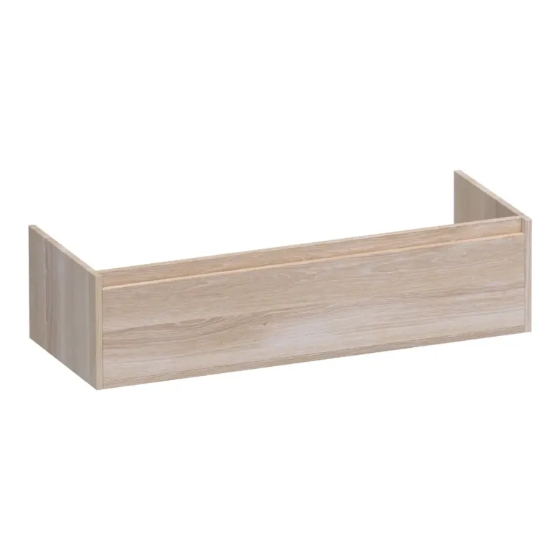 Snelle Levering Brauer Hope onderkast 120cm met 1 softclose lade en 1 sifon uitsparing lamellen eiken wit
