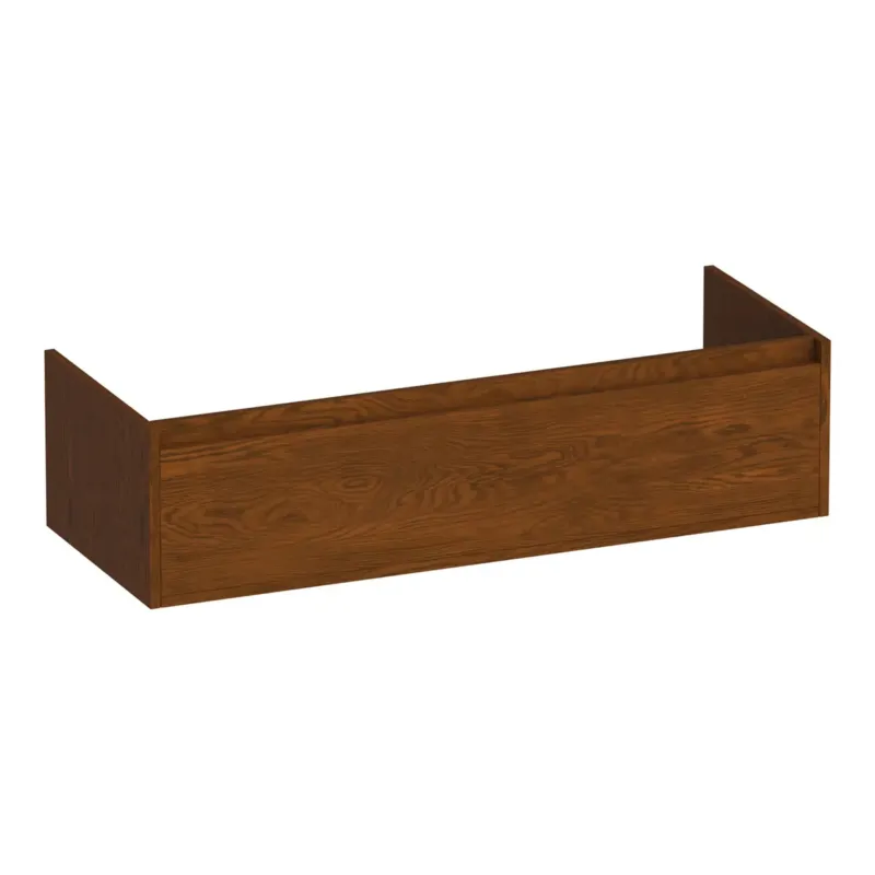Snelle Levering Brauer Hope onderkast 120cm met 2 softclose lades en 2 sifon uitsparingen lamellen eiken bruin