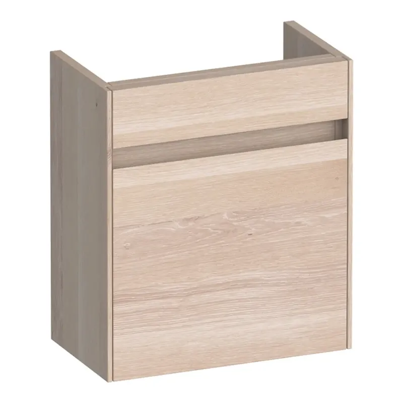 Brauer Inspire fonteinkast 40cm met 1 deur rechtsdraaiend lamellen eiken wit Koop Vandaag