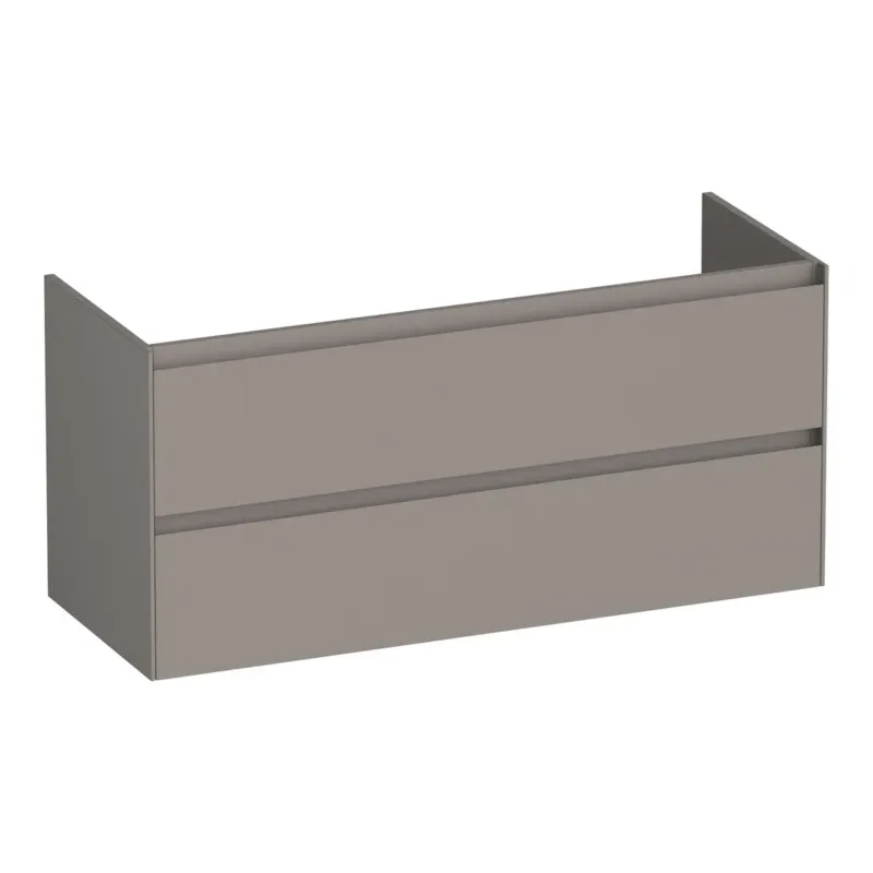 Brauer Inspire onderkast 120cm met 2 softclose lades en 2 sifon uitsparingen taupe mat Meest Verkocht