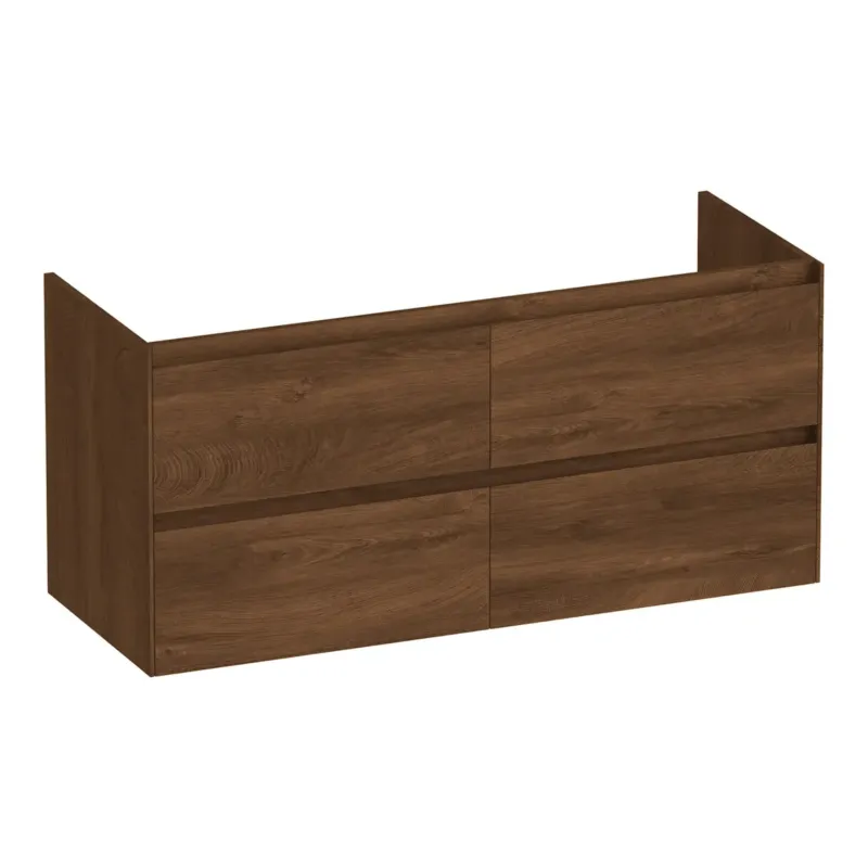 Brauer Inspire onderkast 120cm met 4 softclose lades en 2 sifon uitsparingen forest cacao Laatste Versie