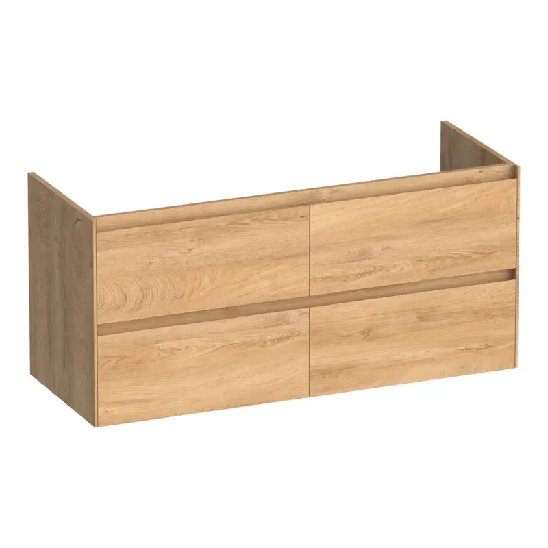 Brauer Inspire onderkast 120cm met 4 softclose lades en 2 sifon uitsparingen forest tan Direct Verzonden