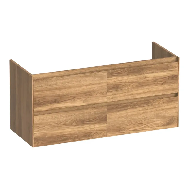 Brauer Inspire onderkast 120cm met 4 softclose lades en 2 sifon uitsparingen honey Express Levering