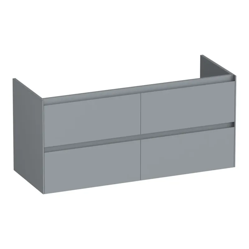 Beperkte Voorraad Brauer Inspire onderkast 120cm met 4 softclose lades en 2 sifon uitsparingen grijs mat