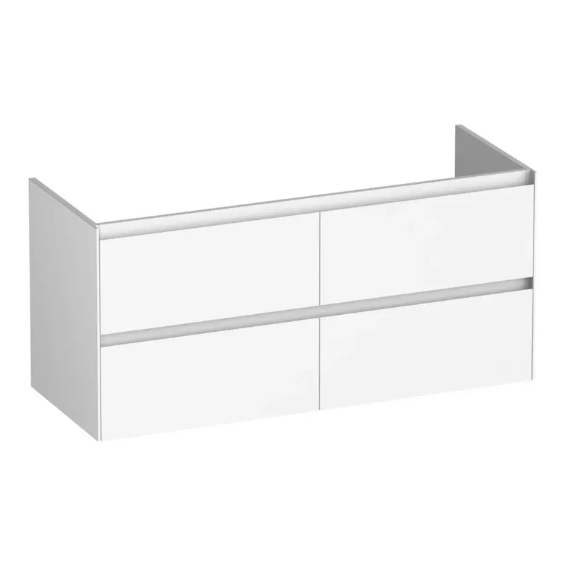 Shop Nu Brauer Inspire onderkast 120cm met 4 softclose lades en 2 sifon uitsparingen wit mat