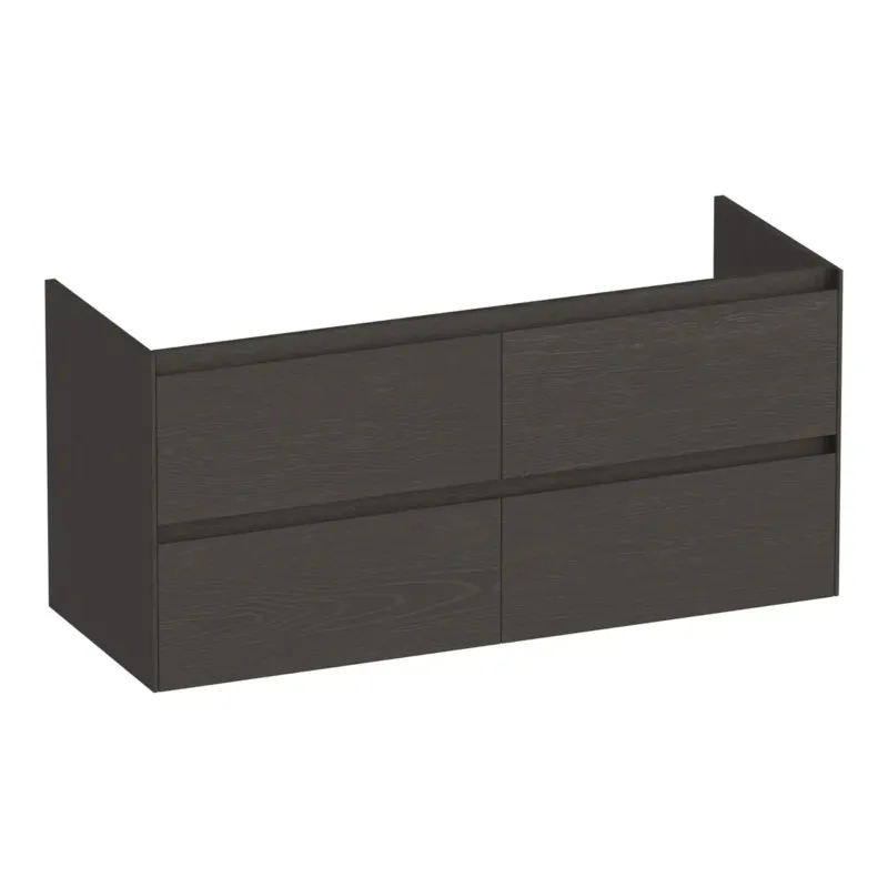 Fabrieksprijs Brauer Inspire onderkast 120cm met 4 softclose lades en 2 sifon uitsparingen timber anthracite