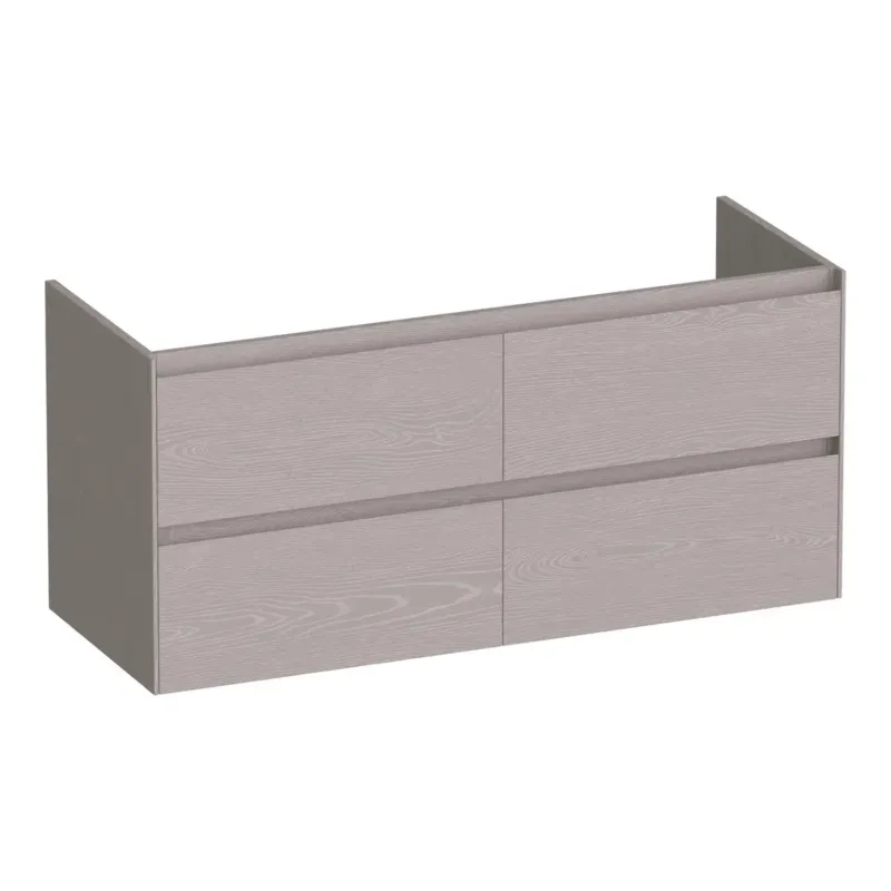 Brauer Inspire onderkast 120cm met 4 softclose lades en 2 sifon uitsparingen timber greige Merkproduct