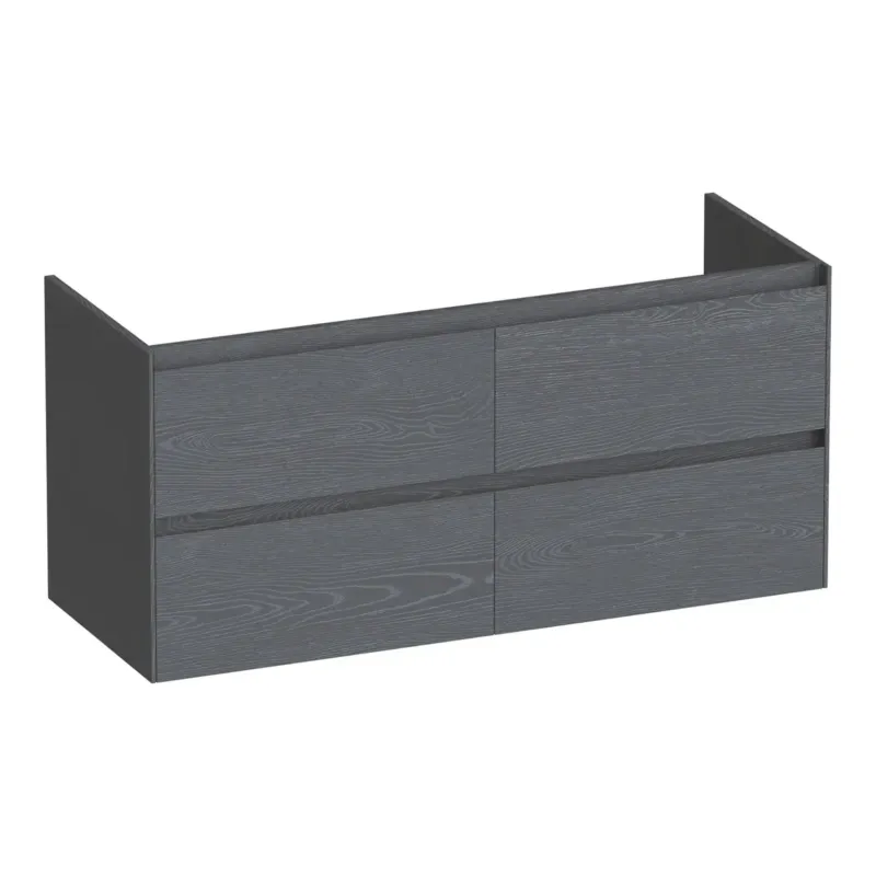 Gecertificeerd Brauer Inspire onderkast 120cm met 4 softclose lades en 2 sifon uitsparingen timber grey