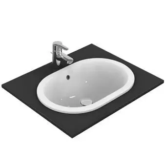 Ideal Standard Connect inbouwwastafel ovaal 55x39cm m. overloop z. kraangat wit Hete Deal