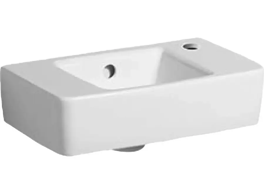 Exclusieve Aanbieding Geberit Renova Plan fontein 40cm met overloop en kraangat rechts wit