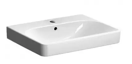 Gratis Retour Geberit Smyle Square wastafel 60cm met kraangat en overloop wit