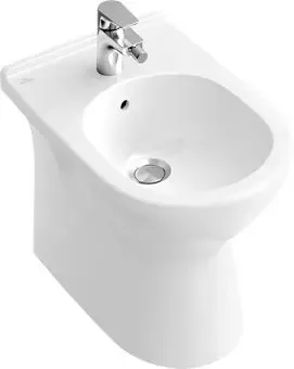 Hoge Kwaliteit Villeroy & Boch O.novo staand bidet m. overloop m. 1 kraangat wit