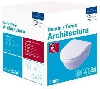 Hete Deal Villeroy & Boch Omnia Architectura combi-pack wandcloset diepspoel design m. closetziting m. deksel wit