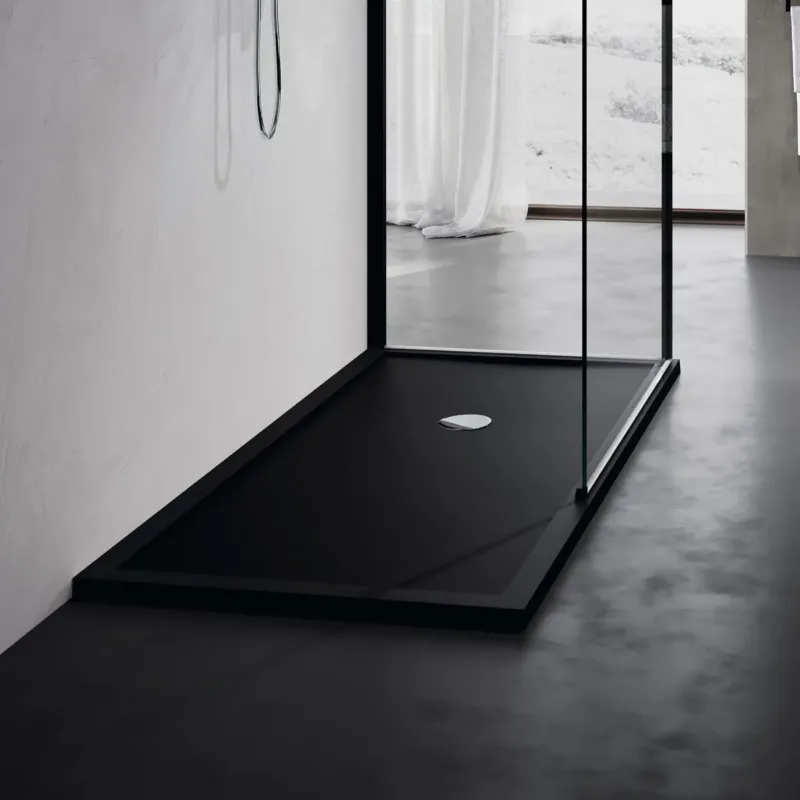 Novellini Olympic Plus douchebak acryl 140x80x4.5cm zwart Seizoensaanbieding