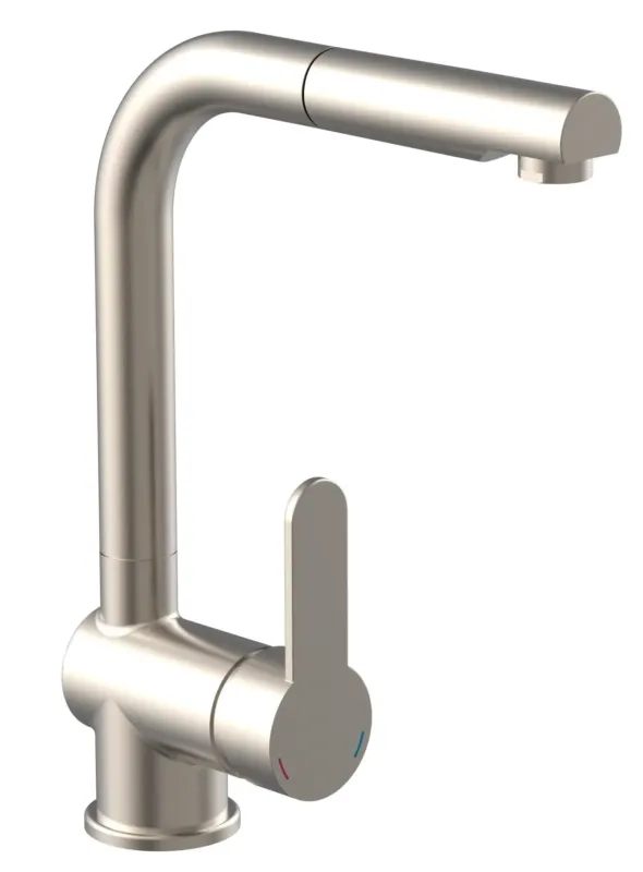Flitsaanbieding Schutte LONDON ééngreepsmengkraan keuken met uittrekbare uitloop, roestvrij staal-look