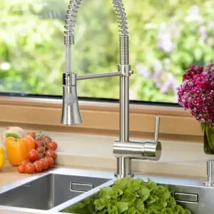 Meest Verkocht Schutte CORNWALL ééngreepsmengkraan keuken met spiraalveer, roestvrij staal-look