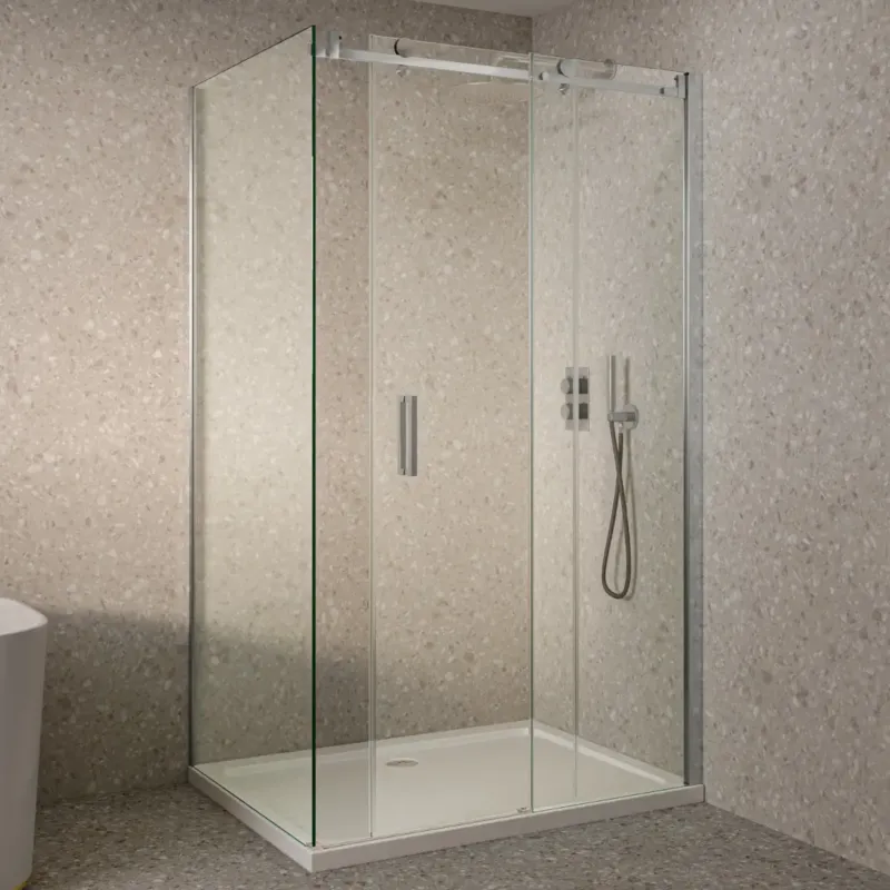 Goedkoop Saniclear Supreme douchecabine rechthoek 120x90cm anti-kalk chroom