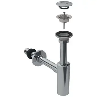 Geberit wastafel aansluiting m. sifon, ventielafdekking en manchet, afvoer horizontaal 40mm glans verchroomd Koop Online