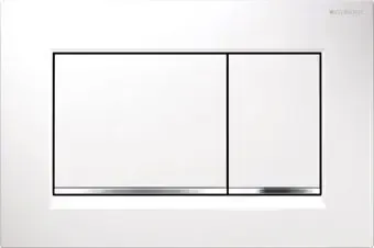 Superprijs Geberit Sigma 20 Square drukplaat glans wit met chromen knoprand