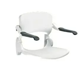 Handicare Linido douchezitting m. rugleuning en armleggers m. kunststof zitting opklapbaar antraciet Koop Vandaag