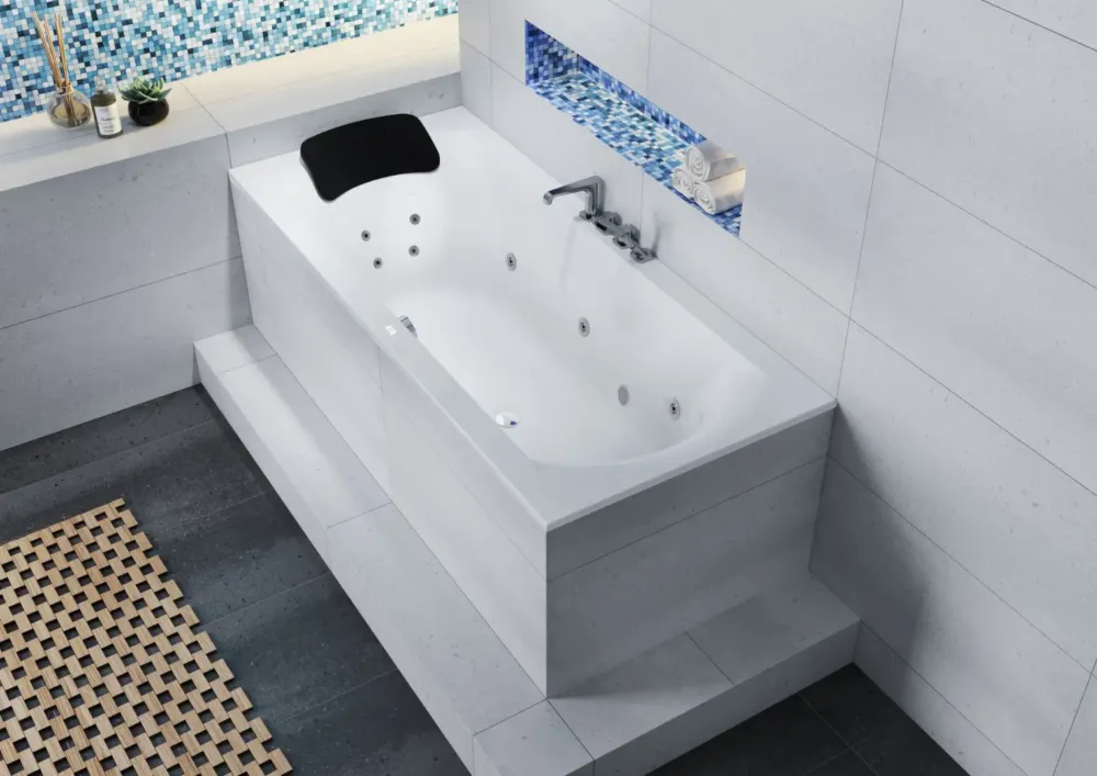 Riho Lima bubbelbad 190x90cm wit glans pneumatisch met 6 + 4 + 2 hydrojets Weekendaanbieding