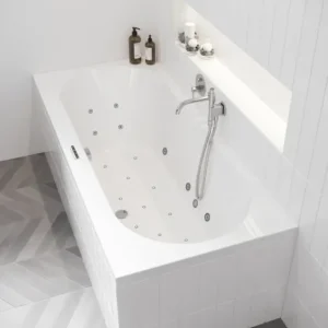 Nieuw Riho Carolina bubbelbad 180x80cm wit glans met touchbediening, 6 + 4 + 2 hydrojets en 11 aerojets