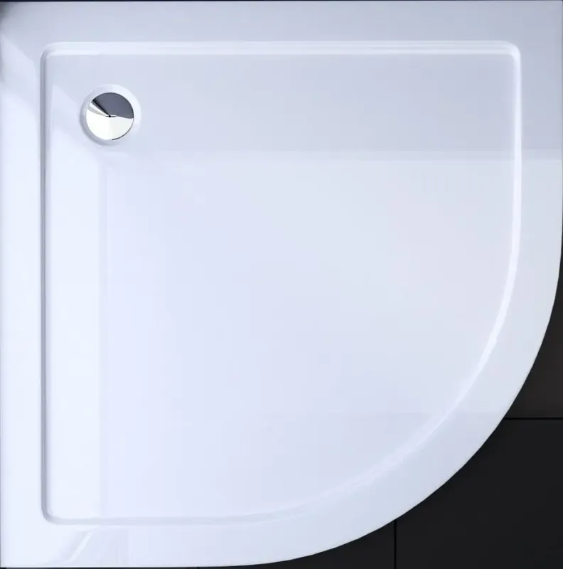 Badstuber Zeus kwartronde douchebak 80x80x5.5cm wit Finale Uitverkoop