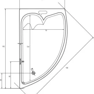 Merkproduct Badstuber London hoekbad 165x95cm links wit