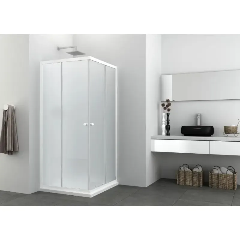 Laatste Kans Badstuber Corner frosted 80-90x80-90cm douchecabine matglas