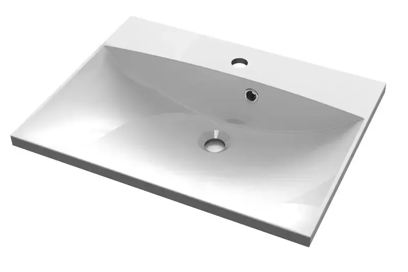 Voordeelprijs Sapho Maria mineraal marmer wastafel 60x46cm wit 1 kraangat