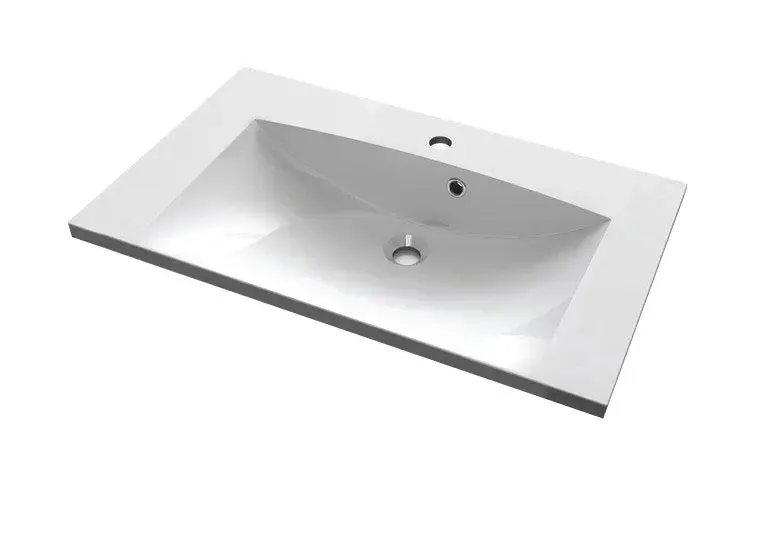 Sapho Maria mineraal marmer wastafel 75x46cm wit 1 kraangat Superprijs