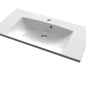 Sapho Maria mineraal marmer wastafel 90x46cm wit 1 kraangat Gratis Retour