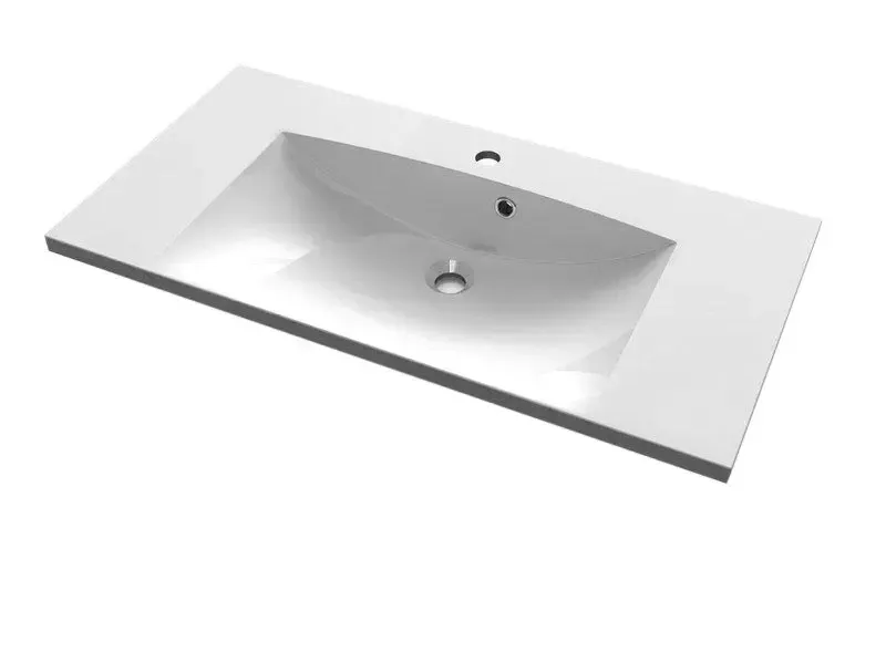 Sapho Maria mineraal marmer wastafel 90x46cm wit 1 kraangat Gratis Retour