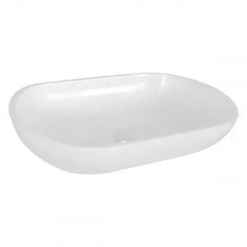 Differnz Ovalo opbouw waskom mineraalmarmer ovaal 54x34cm wit Fabrieksprijs
