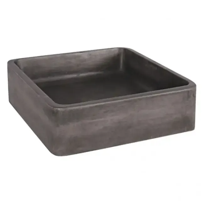 Beperkt Aanbod Differnz Marba opbouw waskom beton vierkant 40x12cm donkergrijs
